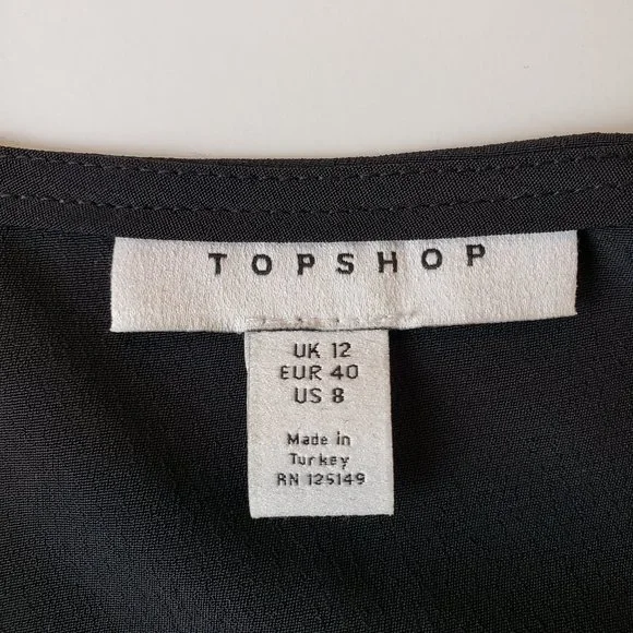 Nordstrom TopShop Black Wrap Dress Side Buckle Knee Length, 8 - Picture 6 of 10